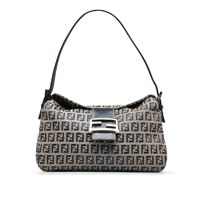 Fendi Vintage Collector’s Item -Fendi Zucchino Double Flap Baguette (SHG-hVuyFH)