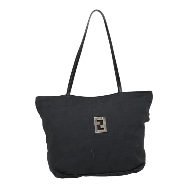 Fendi Exclusive Couture Bag -FENDI Zucca Canvas Tote Bag Silver Black  yk15009