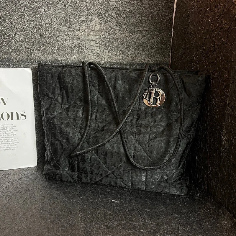 The Latest in Dior Luxury BagsDior Black Canvas Logo Tote Bag 35cm