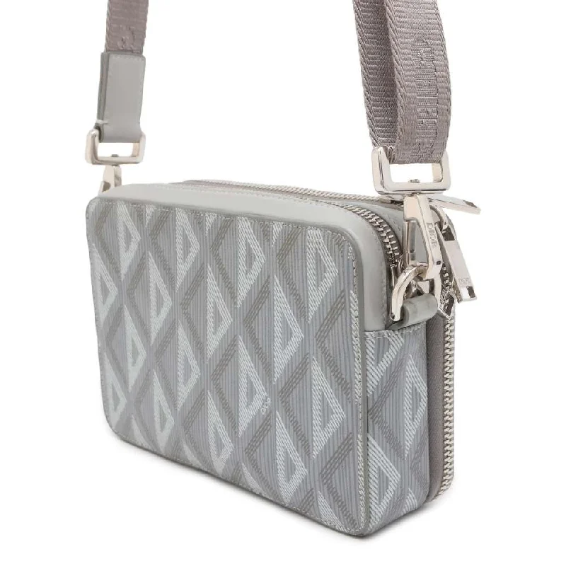 Luxury and Innovation in Every Dior BagDior CDDiamond Shoulder Bag Gray 2ESBC119DCO PVC Coated Canvas Leather