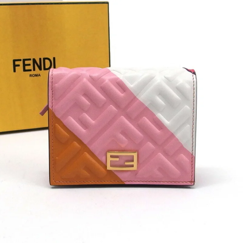 Fendi Petite Baguette Bag -Fendi Bi-fold Compact Wallet Micro Pink x Multicolor