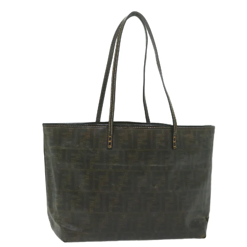 Fendi Pearl Handle Bag -FENDI Zucca Canvas Tote Bag Brown  ti1394