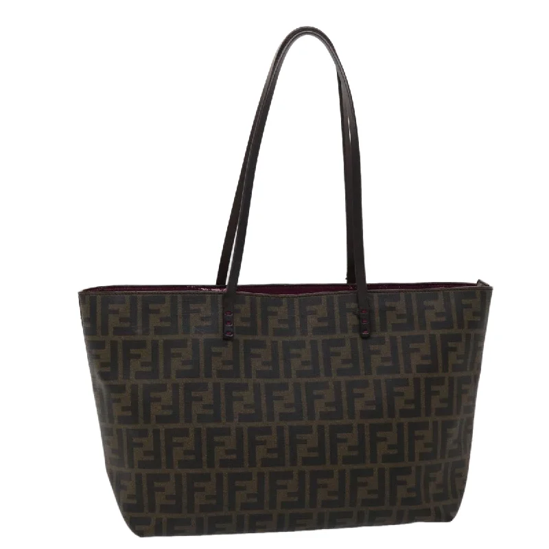 Fendi Diamond Quilted Bag -FENDI Zucca Canvas Tote Bag Black Brown  45932