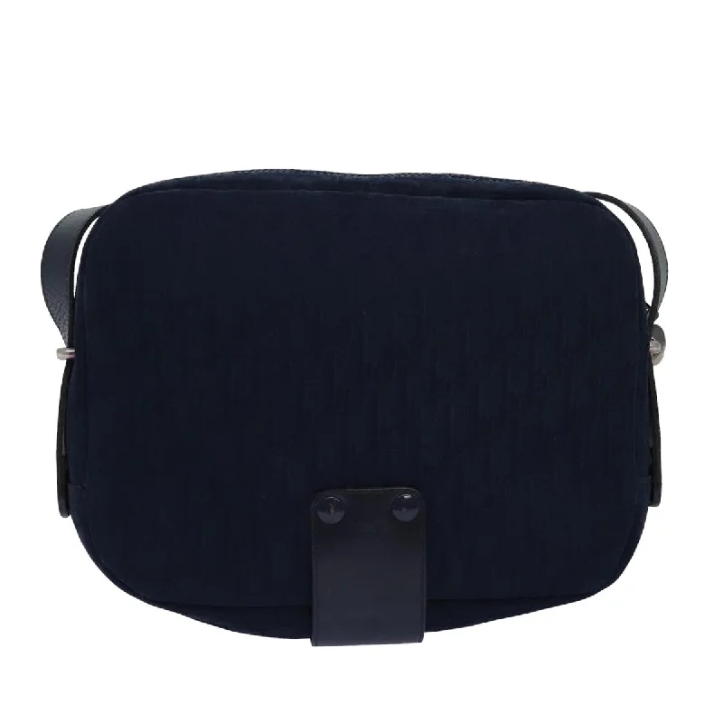 Dior: Luxury Crafted for the Modern WomanCHRISTIAN DIOR Trotter Canvas Shoulder Bag Navy Auth yk12907