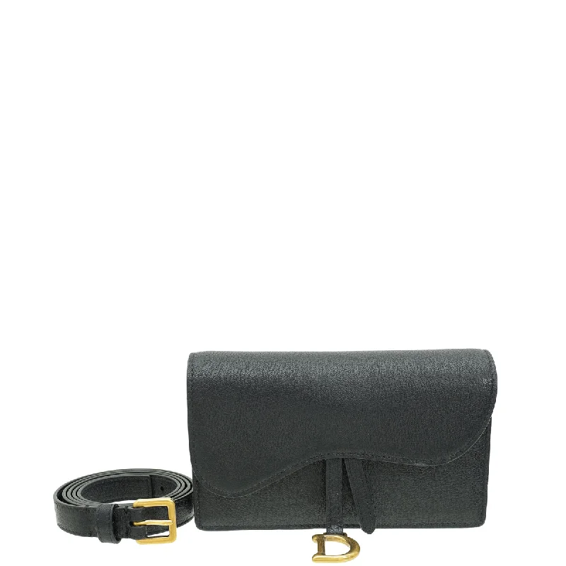 Explore the Essence of Luxury with DiorChristian Dior Black Saddle Belt Pouch