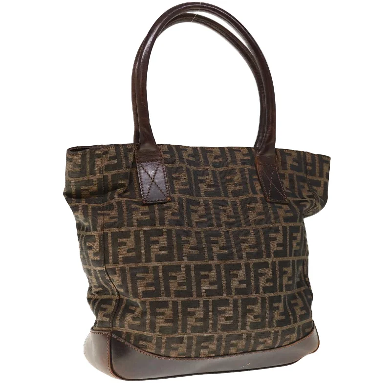 Fendi Street Style Must-Have -FENDI Zucca Canvas Tote Bag Brown  66069