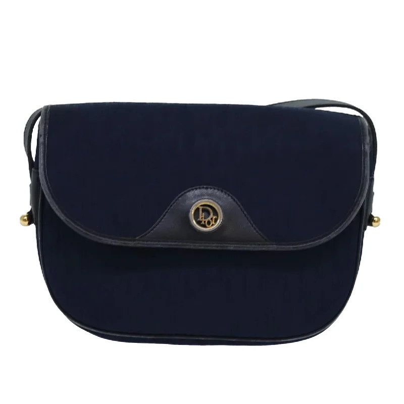 Iconic Dior Designs for Every OccasionCHRISTIAN DIOR Trotter Canvas Shoulder Bag Navy Auth 81610