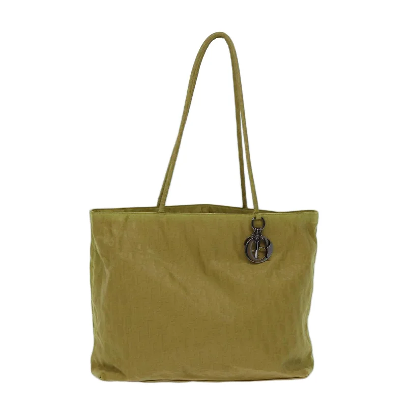 Indulge in the Luxury of Dior BagsCHRISTIAN DIOR Cannage Trotter Canvas Lady Dior Tote Bag Yellow Auth yk11844