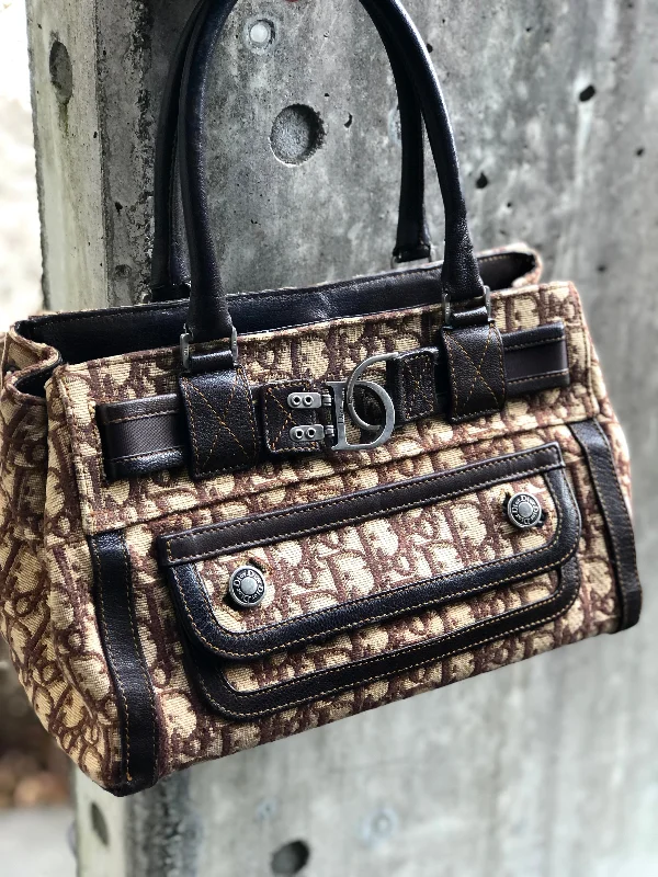 Luxury Meets Functionality: Dior BagsChristian Dior Trotter Jacquard Small Bostonbag Handbag Brown Vintage Old r58d7d