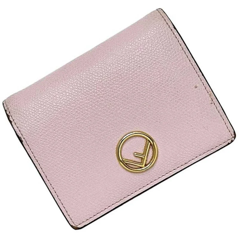 Fendi Italian Luxury Bag -Fendi Bi-fold Wallet Pink F Is 8M0387 ec-20532 Leather FENDI Compact Women's Retro