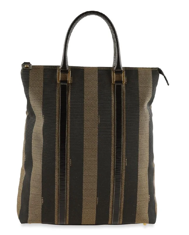 Fendi Street Style Must-Have -Fendi Pequin Satchel Brow Canvas Tote