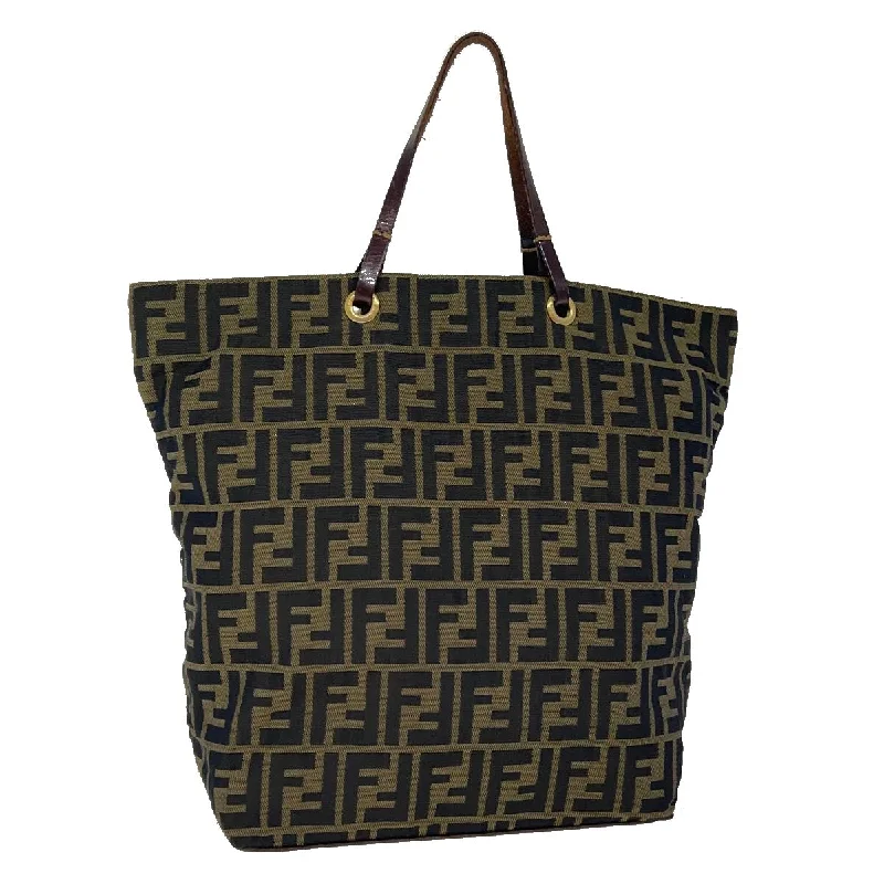 Fendi Chevron Quilted Bag -FENDI Zucca Canvas Tote Bag Brown  rd2790