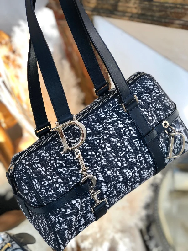 Dior: A Tradition of Excellence in HandbagsChristian Dior trotter Dior motif jacquard handbag navy vintage old 2c6hkv