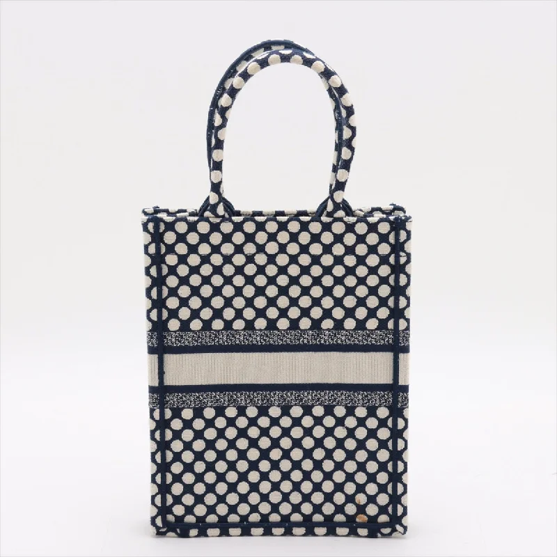 Explore the World of Dior HandbagsChristian Dior Vertical Book Tote Linen Handbag Navy Navi