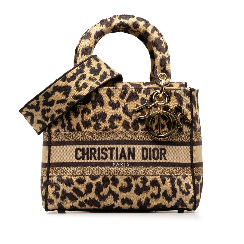 Your Perfect Dior Bag AwaitsDior Leopard Lady Dior Handbag 2WAY Black Canvas