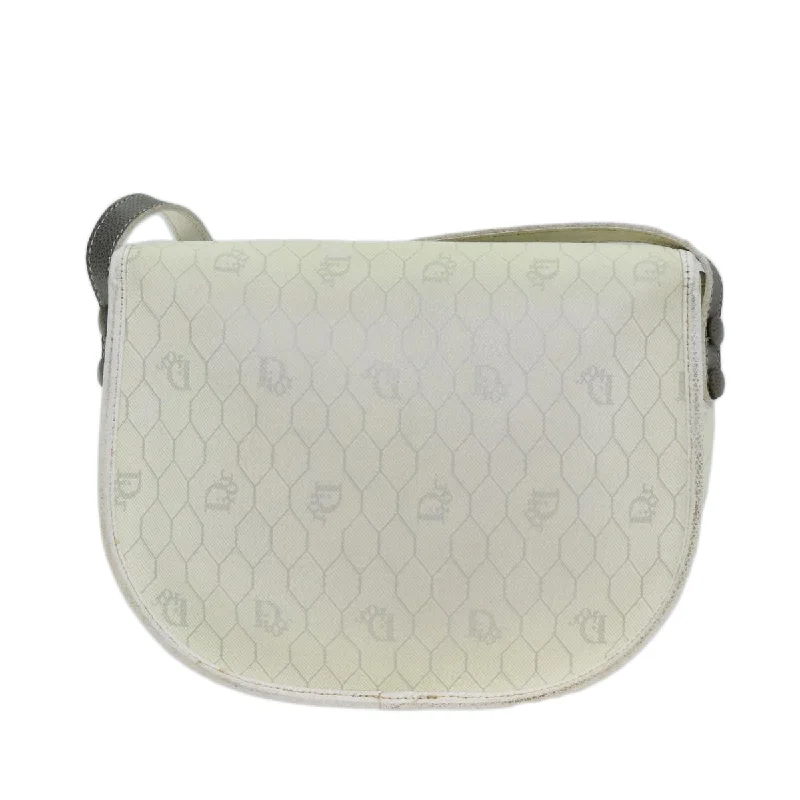 Chic and Sophisticated: Dior’s Finest BagsCHRISTIAN DIOR Honeycomb Canvas Shoulder Bag PVC Leather White Auth 73252