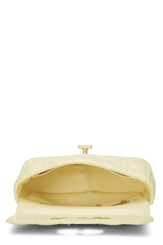 Indulge in the Luxury of Dior BagsDior,  Yellow Cannage Calfskin Caro Bag Small, Yellow