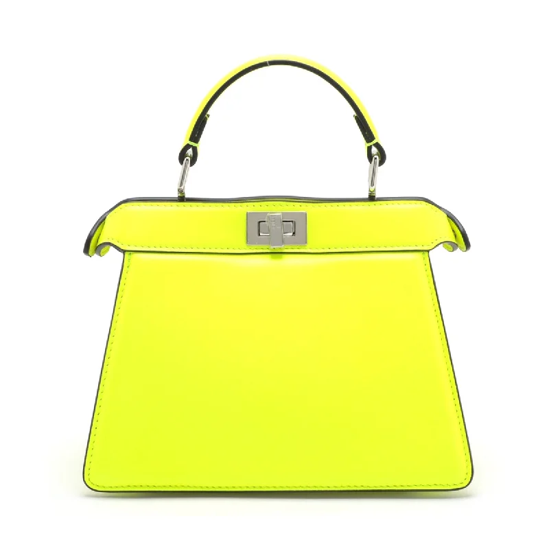 Fendi Magnetic Closure Bag -Fendi x Mark Jacobs Peacebu Icy Yu Mini Leather 2WAY Handbag Yellow 8BN335