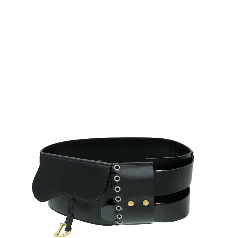 Luxury and Innovation in Every Dior BagChristian Dior Black Saddle Wide Belt Bag