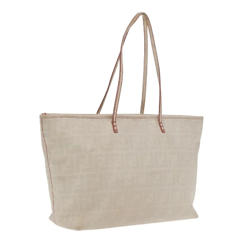 Fendi Street Style Must-Have -FENDI Zucca Canvas Tote Bag White  94234