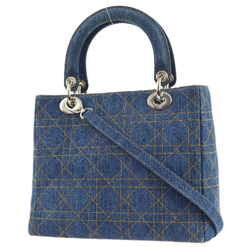 Discover Dior: Bags That Make a StatementChristian Dior Blue Denim Lady Dior Cannage 2way Shoulder Handbag