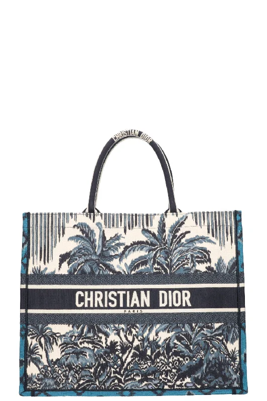 Fashion Forward with Dior’s Latest HandbagsCHRISTIAN DIOR Palm Tree Book Tote Large Blue