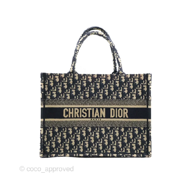 Dior Bags: Luxury Like No OtherChristian Dior Medium Blue (Old Small) Dior Oblique Embroidery Canvas Book Tote