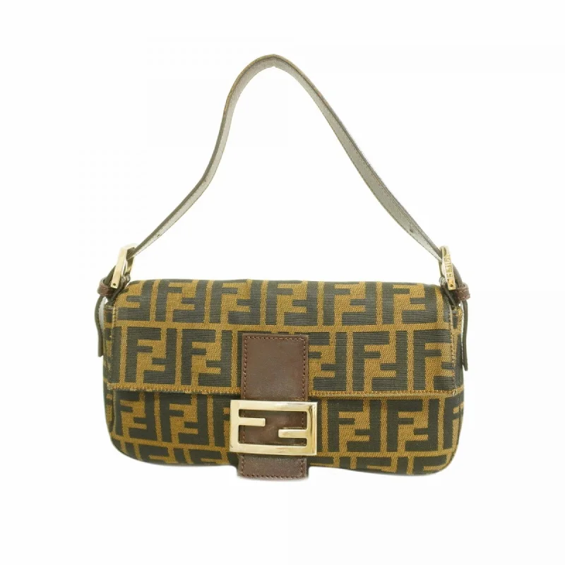 Fendi Hand-Painted Bag -Fendi Handbag Zucca Mamma Bucket Nylon Canvas Brown Women's