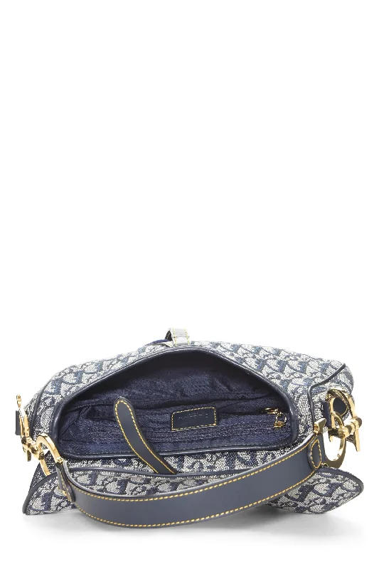 Add a Touch of Dior to Your WardrobeDior,  Navy Trotter Canvas Saddle Bag, Navy