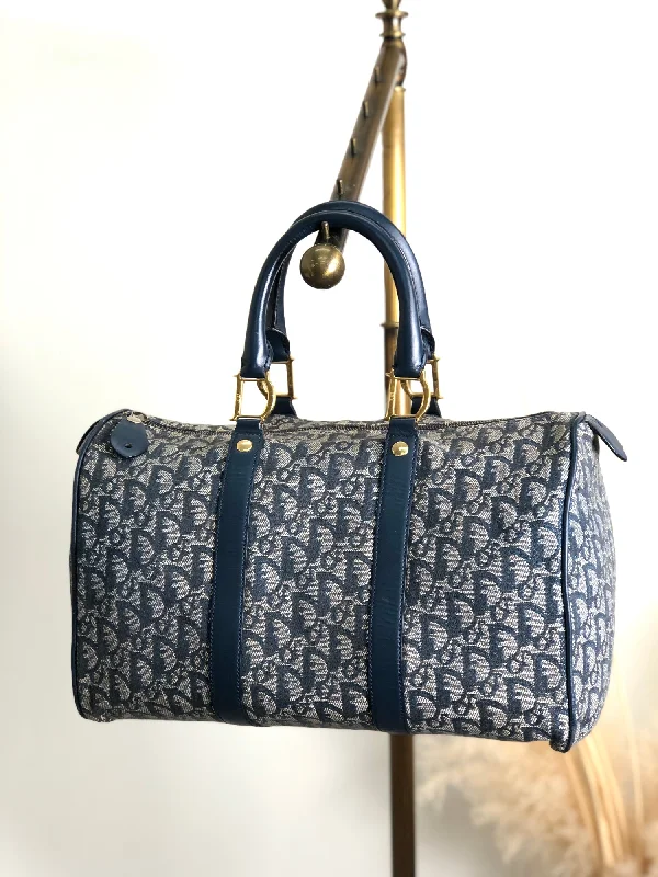 High Fashion, High Style: Dior BagsChristian Dior Trotter Handbag Boston bag Navy Vintage chfz7s