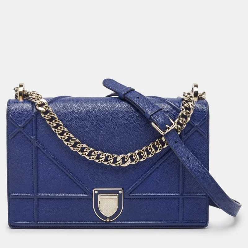 Grace and Elegance: Dior HandbagsDIOR Blue Leather Medium ama Shoulder Bag