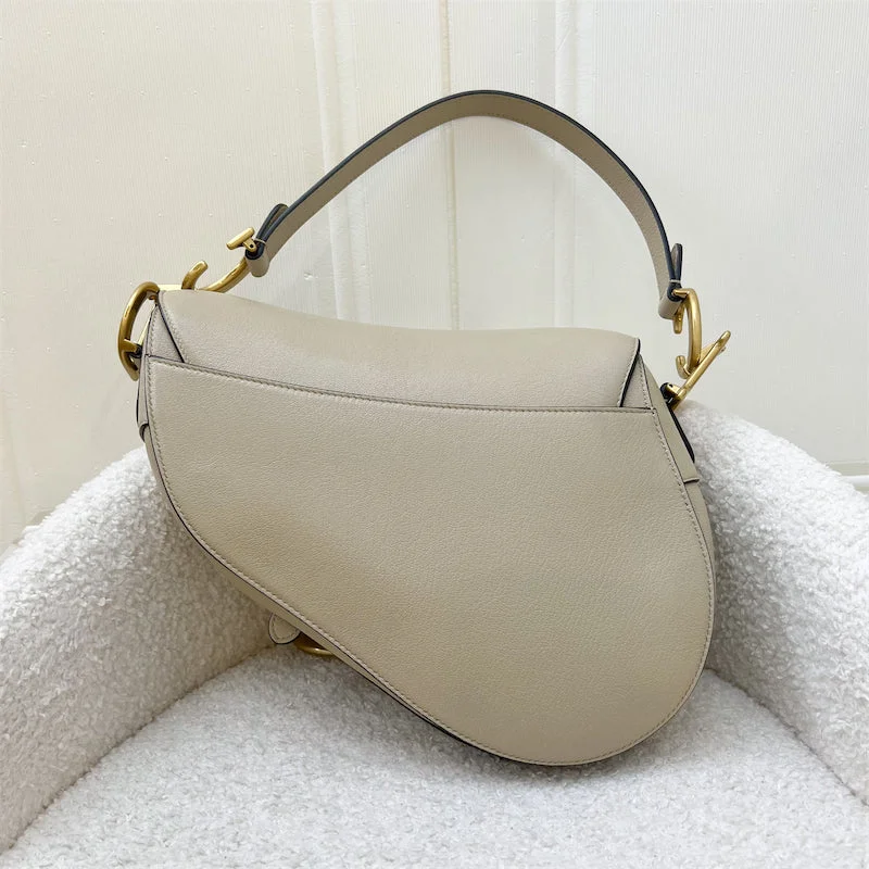 Discover the Charm of Dior BagsDior Medium Saddle Bag in Beige Grained Calfskin and AGHW