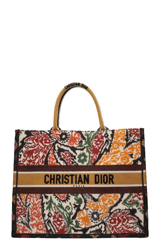 Invest in Timeless Elegance with Dior BagsCHRISTIAN DIOR Paisley Book Tote Large Brown Orange