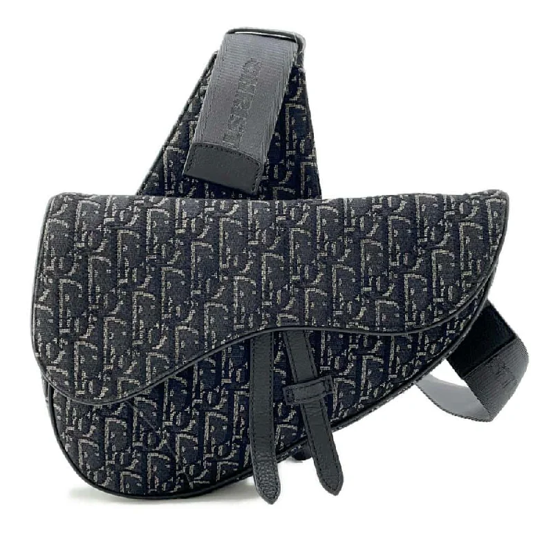 High Fashion, High Style: Dior BagsDior Oblique Saddlebag Black 1ADPO093YKY Canvas Leather