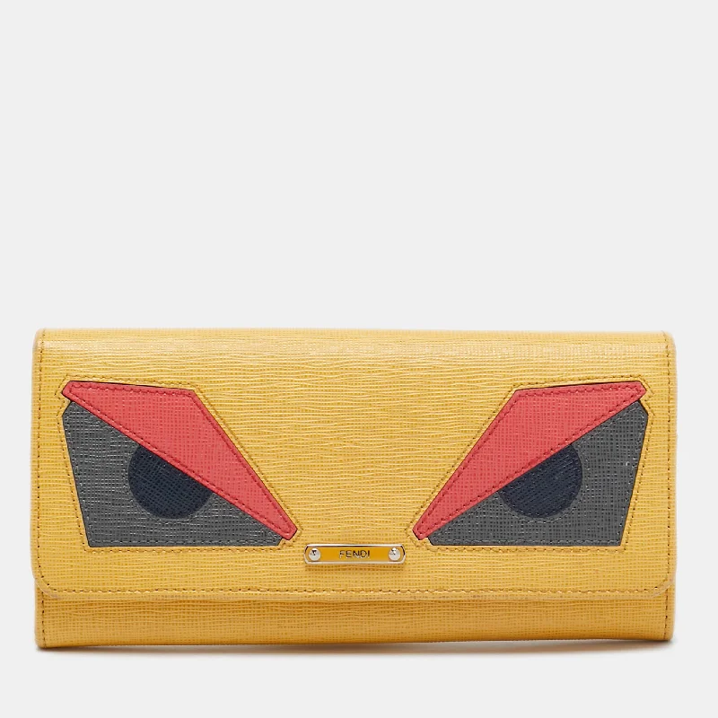 Fendi Petite Baguette Bag -Fendi Multicolor Leather Eye Monster Flap Continental Wallet