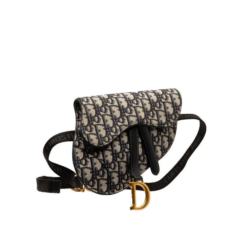 Luxury with a Touch of Class: Dior BagsDior Umbrella Saddle Bag Belt Bag Waist Bag Navy Grey Linen Leather  Dior