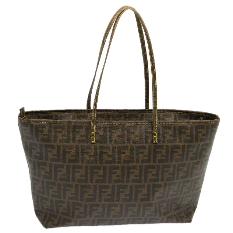 Fendi Gold-Plated Bag -FENDI Zucca Canvas Tote Bag Black Brown  ep3963