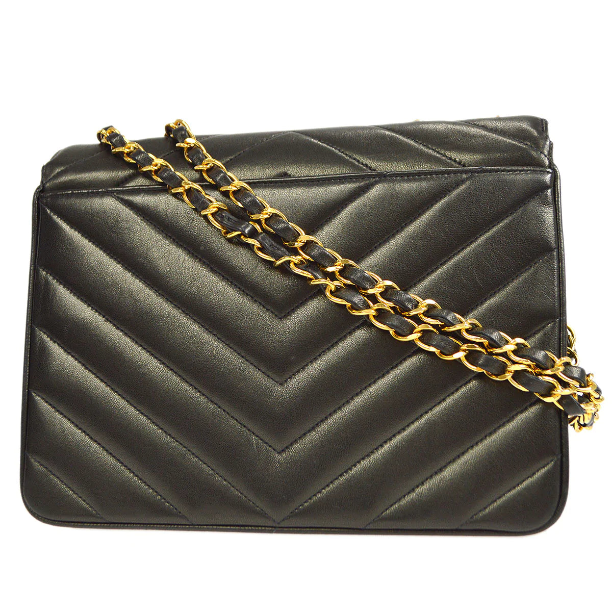 Chanel Ultra-Feminine Bag -CHANEL 1991-1994 Vertical Chevron Letter Flap Bag Small 56562