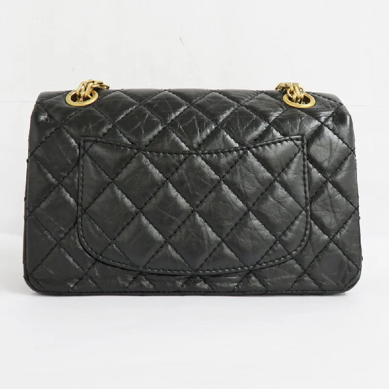 Chanel Perfect Luxury Handbag -CHANEL 2.55 Flap Bag Chain Sder Bag AS0874 Black G   S Black GD Tools Leather