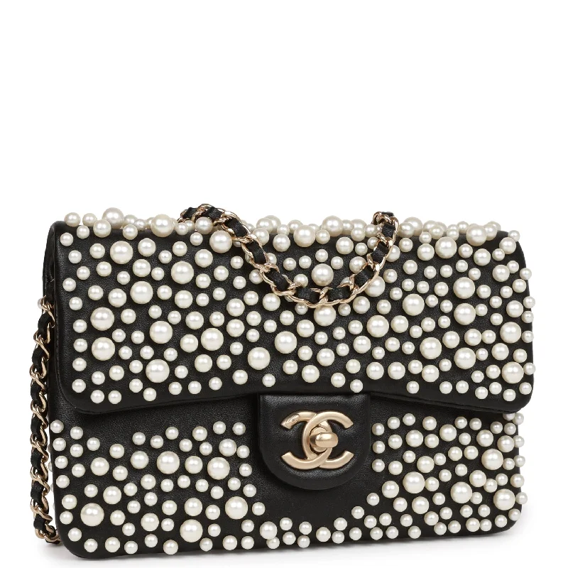 Chanel Collector’s Item Bag -Chanel "Paris-Dubai" Pearly Flap Bag Black Lambskin Light Gold Hardware