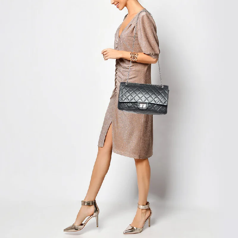 Chanel Resort Collection Bag -CHANEL Black Quilted Aged Leather Reissue 2.55 Classic 227 Flap Bag