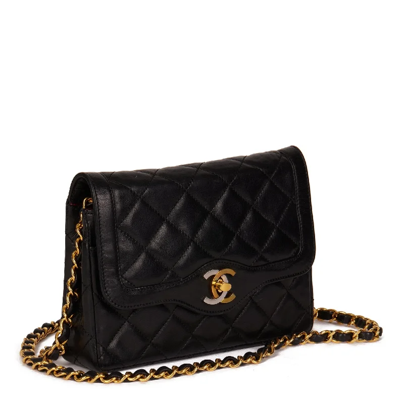 Chanel Luxury Leather Bag -Chanel Black Quilted Lambskin Vintage Mini Paris-Limited Flap Bag