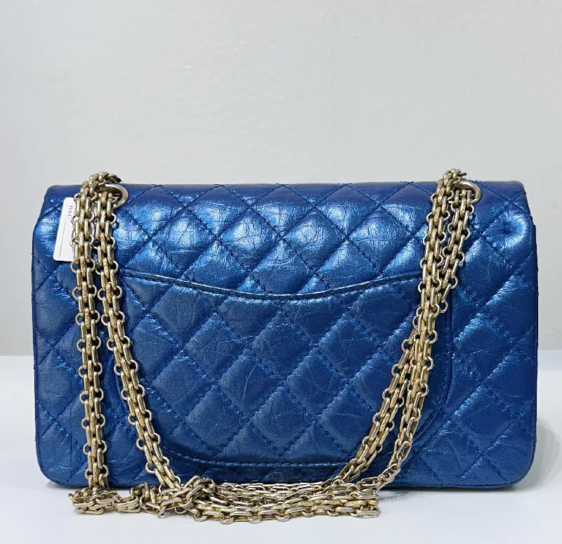 Chanel Birthday Gift Bag -19A Chanel Iridescent Royal Electric Blue 2.55 225 Medium Reissue Flap Bag