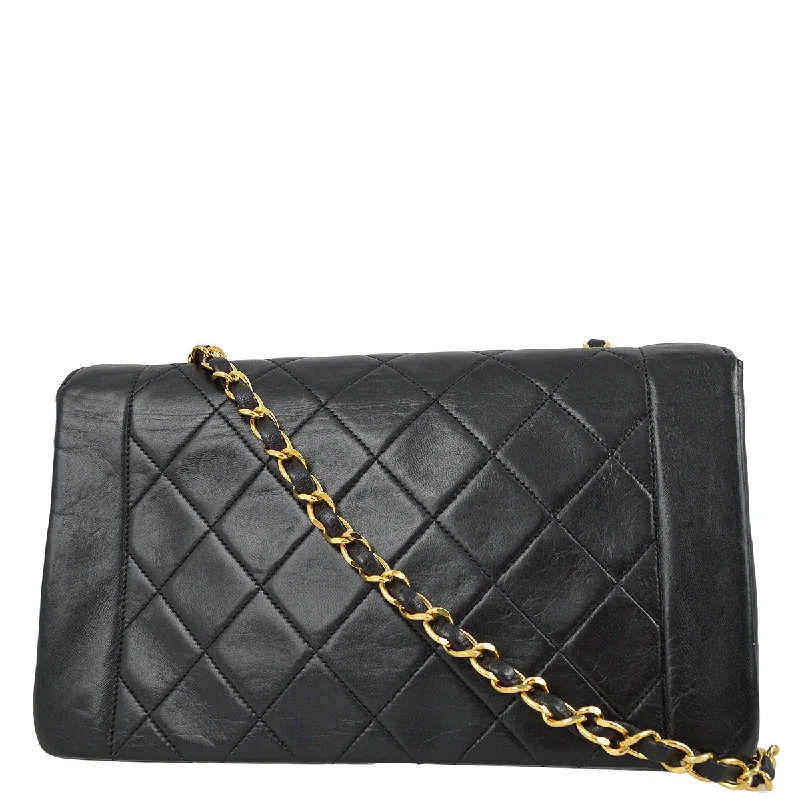 Chanel Trendy IT Bag -Chanel 1989-1991 Black Lambskin Medium Border Flap Bag