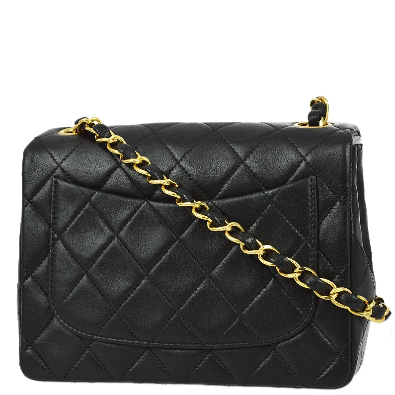 Chanel Modern Classic Bag -Chanel 1991-1994 Black Lambskin Mini Classic Square Flap Bag 17