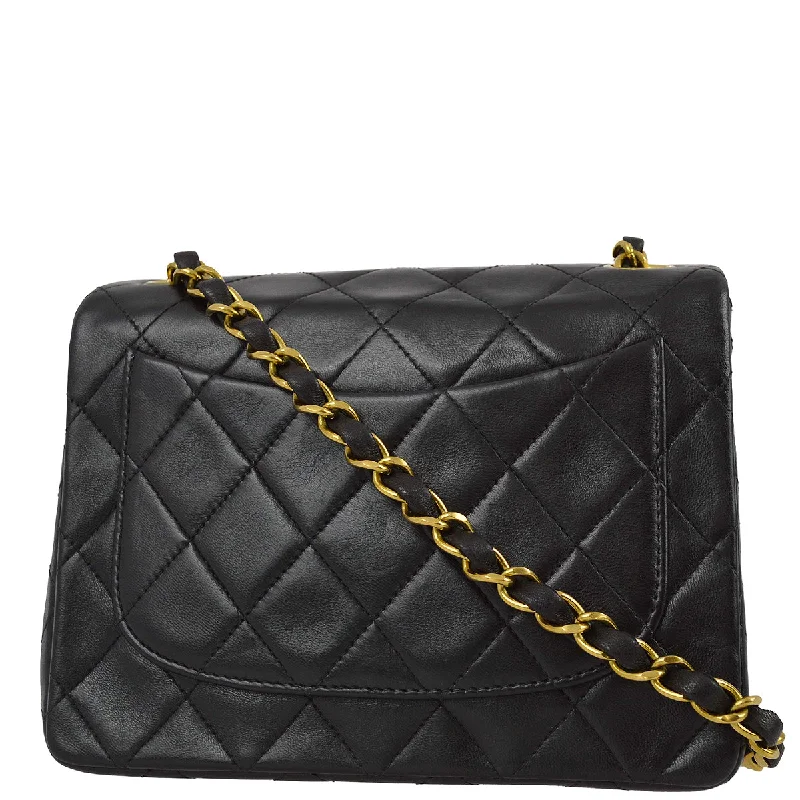 Chanel Timeless Handbag -Chanel 1991-1994 Black Lambskin Mini Classic Square Flap Bag 17