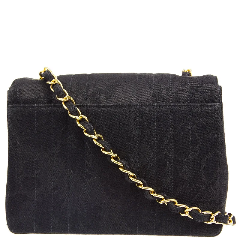 Chanel Modern Classic Bag -Chanel * 1991-1994 Black Mini Vertical Stitch Classic Square Flap Bag 17