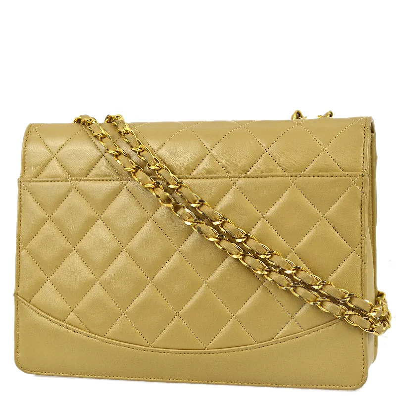 Chanel Celebrity Favorite Bag -Chanel 1989-1991 Beige Lambskin Medium Mademoiselle Lock Flap Bag