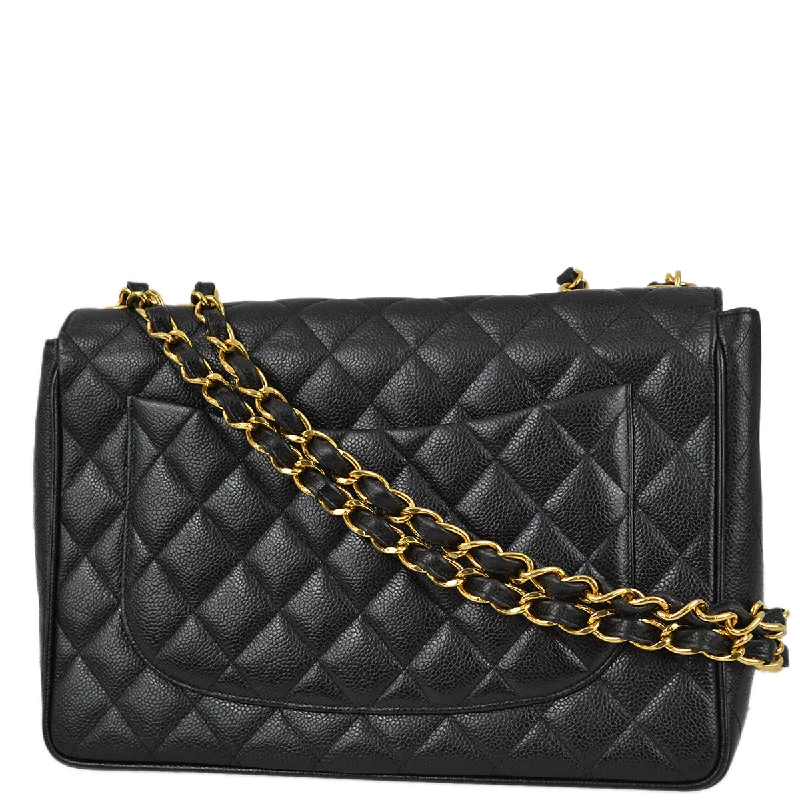 Chanel Resort Collection Bag -Chanel 1994-1996 Black Caviar Jumbo Classic Flap Bag