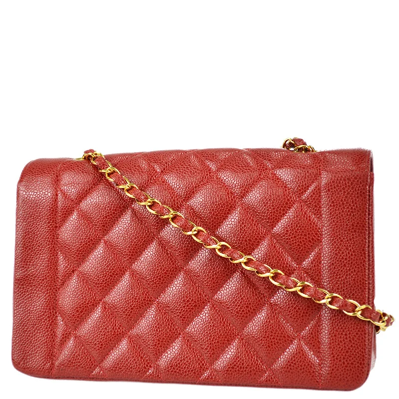 Chanel High-Fashion Statement Bag -Chanel 1994-1996 Red Caviar Medium Diana Flap Bag